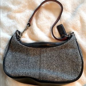 Coach gray and black hand bag